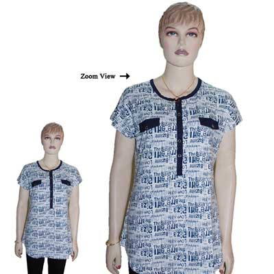 "Black and White Combination printed design Top - JFM-5 - Click here to View more details about this Product